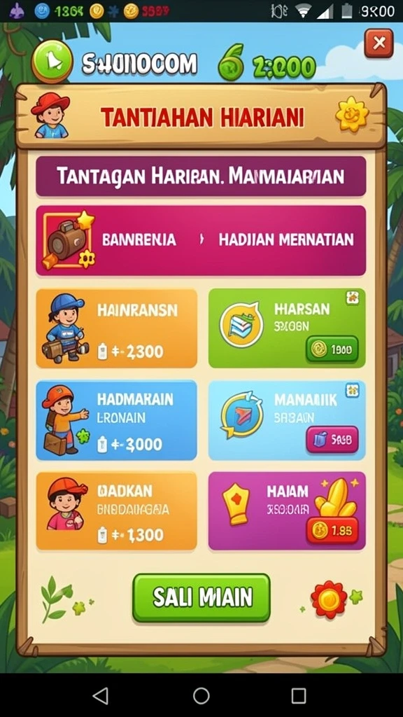 Fitur sosial memungkinkan interaksi dengan pemain lain.