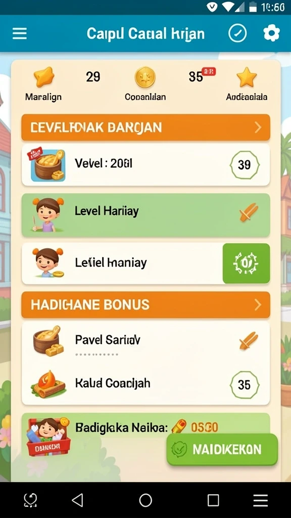 Screenshot menunjukkan level baru yang menantang.