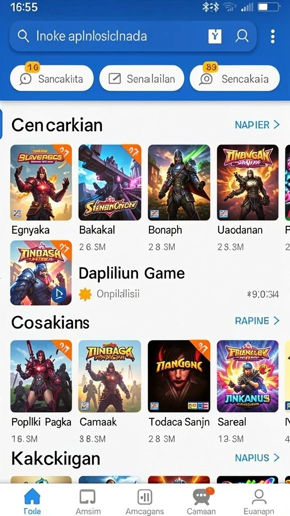 Tampilan antarmuka yang user-friendly untuk pemain pemula.
