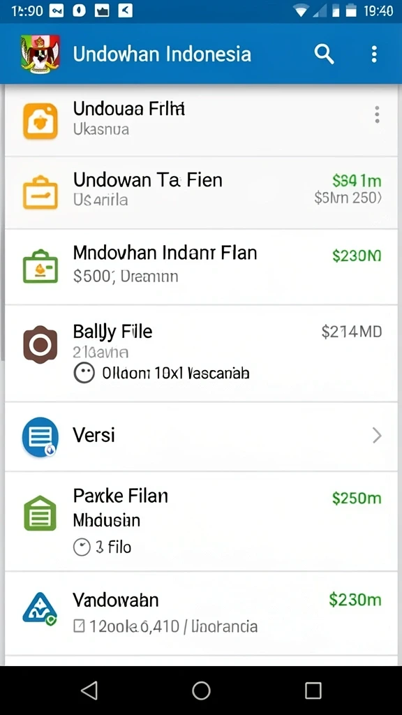 Tangkapan layar menunjukkan berbagai pilihan permainan yang tersedia.