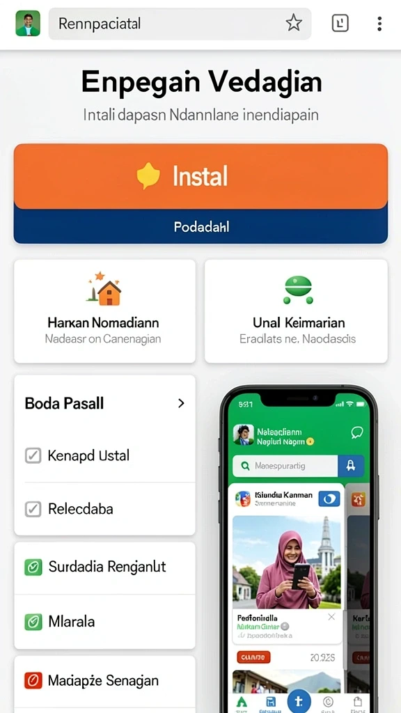 Layar awal yang menampilkan karakter utama LAPARBOS.