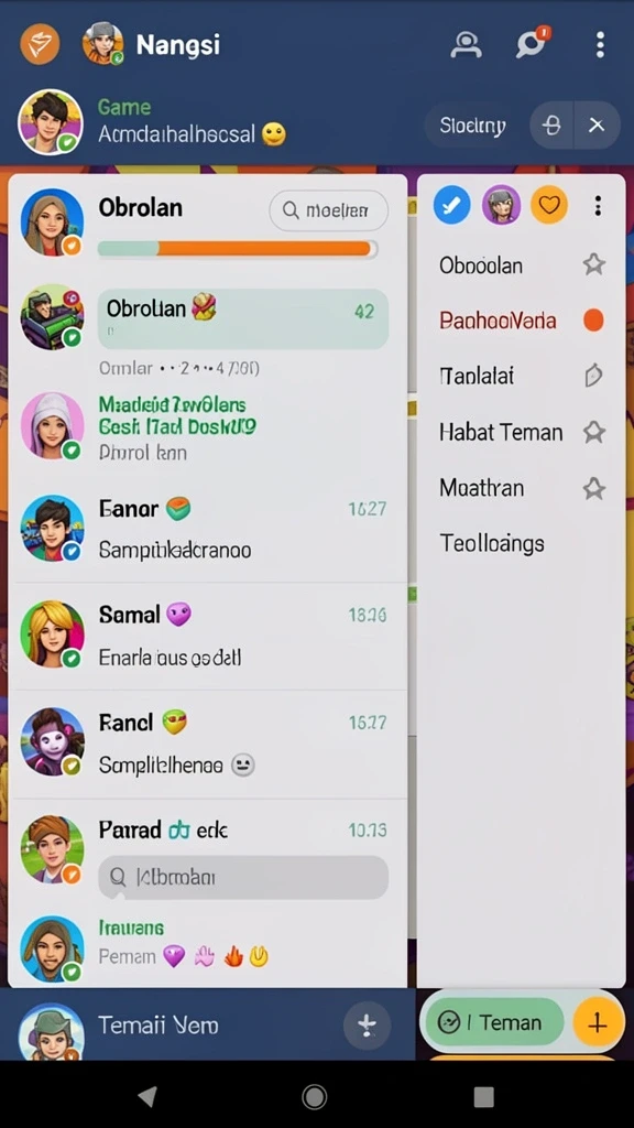 Fitur interaksi sosial yang sangat menghibur.