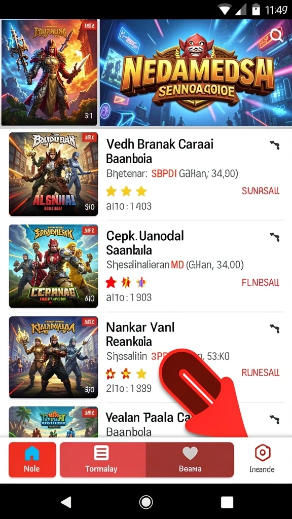 Tampak antarmuka permainan yang menarik.