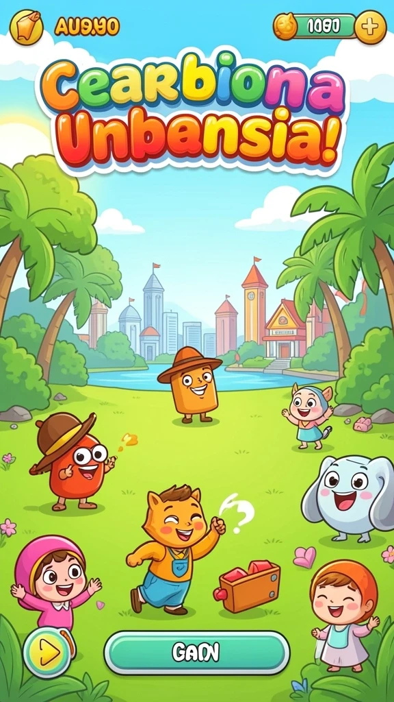 Screenshot menampilkan interaksi dengan karakter unik.